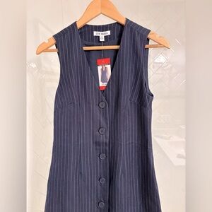 STEVE MADDEN • Women's Navy Pinstripe Dress • Size XS • NWT